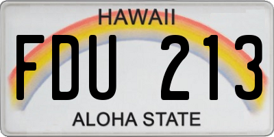 HI license plate FDU213