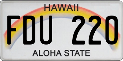HI license plate FDU220