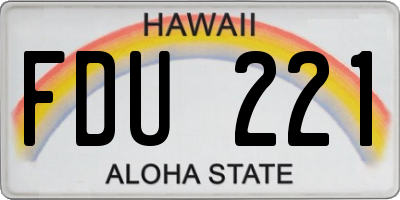 HI license plate FDU221
