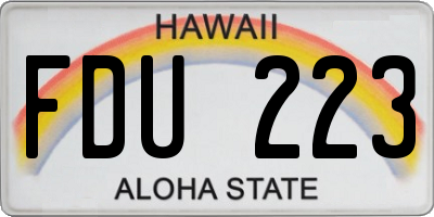 HI license plate FDU223
