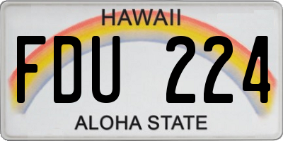 HI license plate FDU224