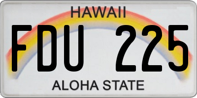 HI license plate FDU225