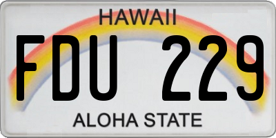 HI license plate FDU229