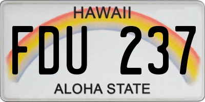 HI license plate FDU237