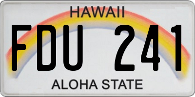 HI license plate FDU241