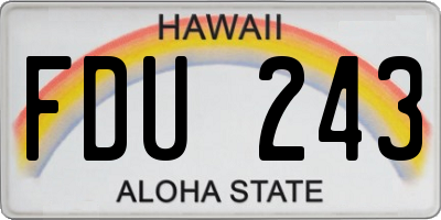 HI license plate FDU243