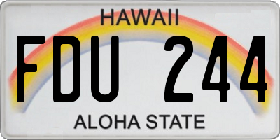 HI license plate FDU244