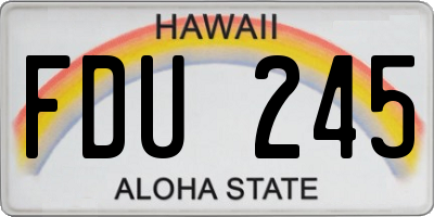HI license plate FDU245