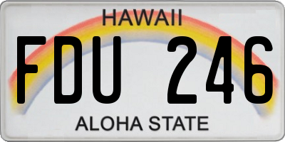 HI license plate FDU246