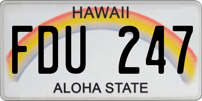 HI license plate FDU247