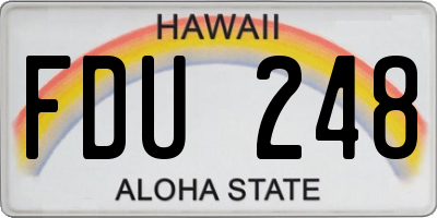 HI license plate FDU248