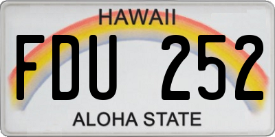 HI license plate FDU252