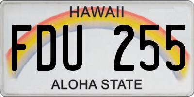 HI license plate FDU255