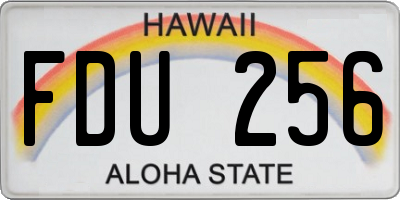 HI license plate FDU256
