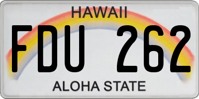 HI license plate FDU262