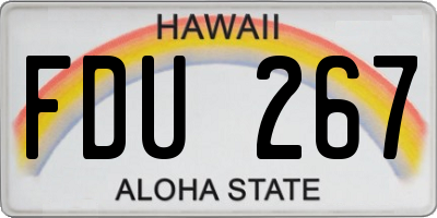 HI license plate FDU267