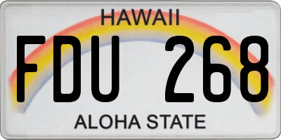 HI license plate FDU268