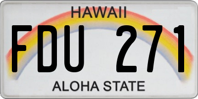 HI license plate FDU271