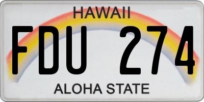 HI license plate FDU274