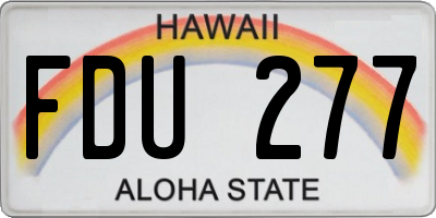 HI license plate FDU277