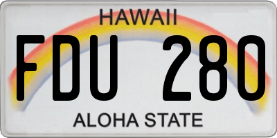 HI license plate FDU280