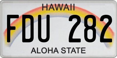 HI license plate FDU282