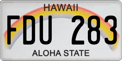 HI license plate FDU283