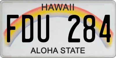 HI license plate FDU284