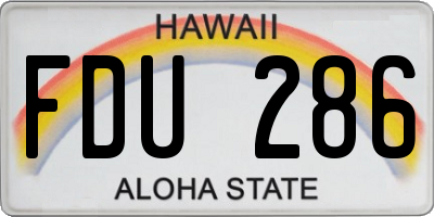 HI license plate FDU286