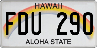 HI license plate FDU290