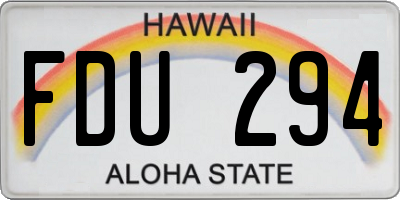HI license plate FDU294