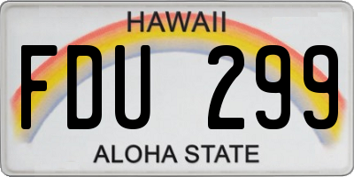 HI license plate FDU299