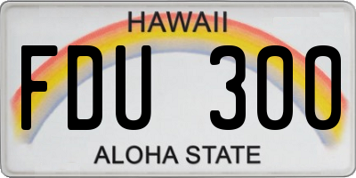 HI license plate FDU300