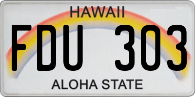 HI license plate FDU303