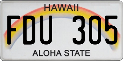 HI license plate FDU305