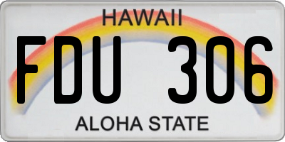 HI license plate FDU306