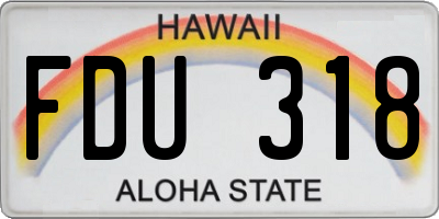 HI license plate FDU318