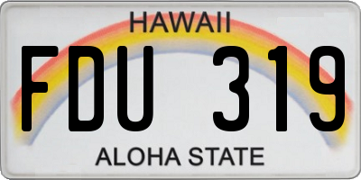 HI license plate FDU319