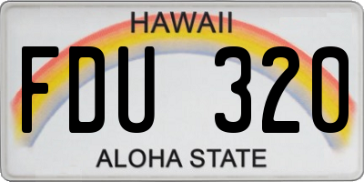 HI license plate FDU320