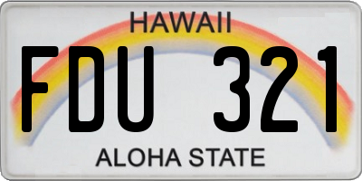HI license plate FDU321