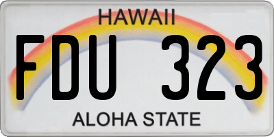HI license plate FDU323