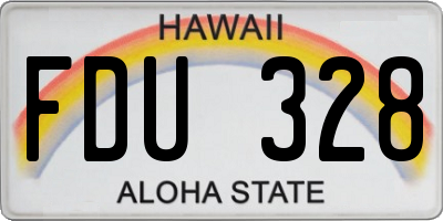 HI license plate FDU328