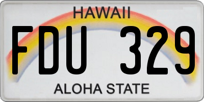 HI license plate FDU329
