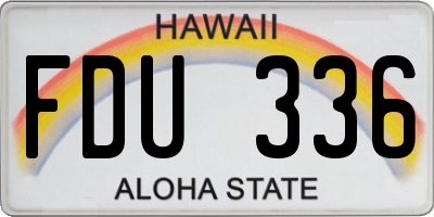 HI license plate FDU336