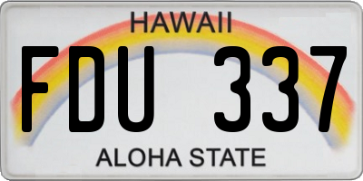 HI license plate FDU337