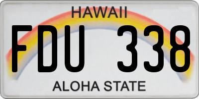 HI license plate FDU338