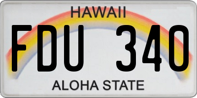 HI license plate FDU340