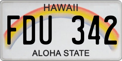 HI license plate FDU342