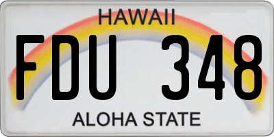 HI license plate FDU348