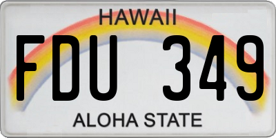 HI license plate FDU349